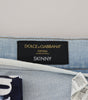 Dolce & Gabbana Blue Cotton DG Crown Skinny Denim Jeans