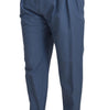 Dolce & Gabbana Blue Linen Chino Formal Pants