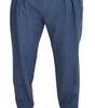 Dolce & Gabbana Blue Linen Chino Formal Pants