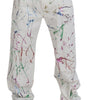 Dolce & Gabbana White Cotton Color Splash Print Denim Pants