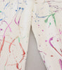 Dolce & Gabbana White Cotton Color Splash Print Denim Pants