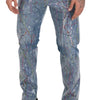 Dolce & Gabbana Blue Cotton Color Splash Print Denim Jeans