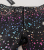 Dolce & Gabbana Black Multicolor Print Tattered Denim Jeans