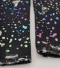 Dolce & Gabbana Black Multicolor Print Tattered Denim Jeans