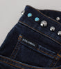 Dolce & Gabbana Blue Cotton Studded Low Waist Denim Jeans