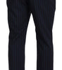 Dolce & Gabbana Blue Striped Men Formal Pants