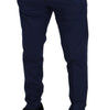 Dolce & Gabbana Blue Cotton Chino Formal Pants