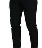 Dolce & Gabbana Black Polyester Chino Formal Pants