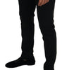 Dolce & Gabbana Black Polyester Chino Formal Pants