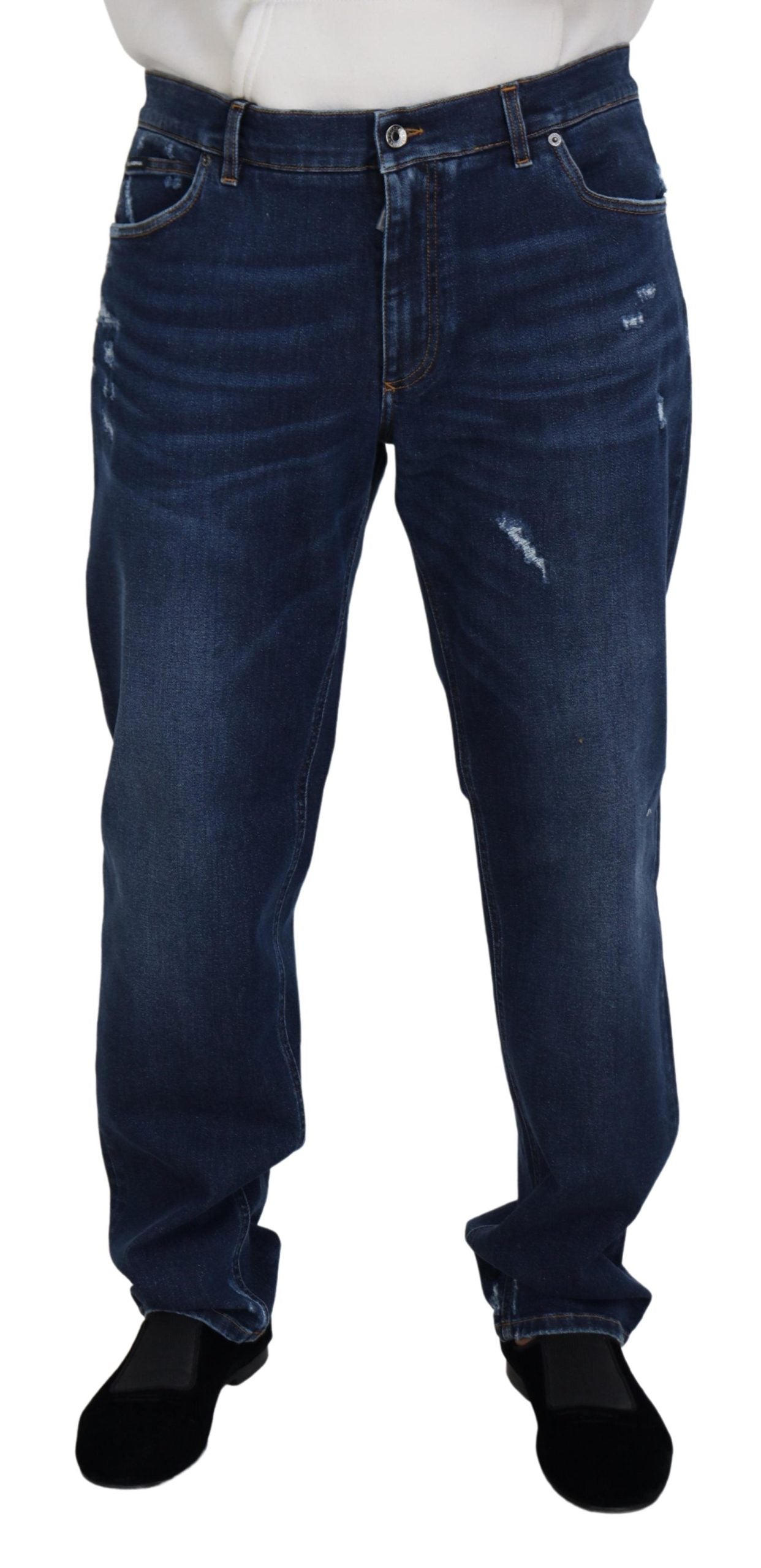 Dolce & Gabbana Blue Washed Cotton Casual Denim Jeans
