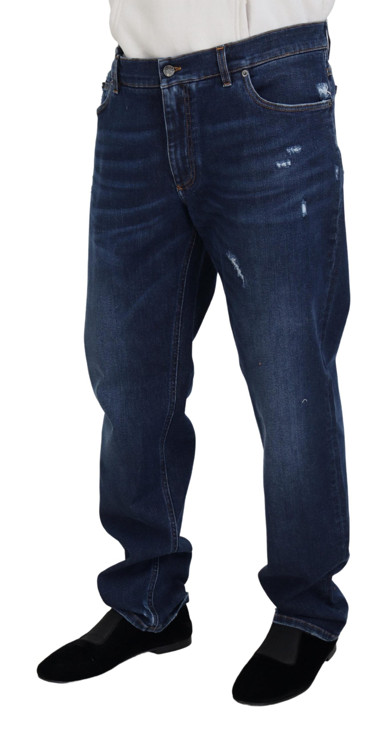 Dolce & Gabbana Blue Washed Cotton Casual Denim Jeans
