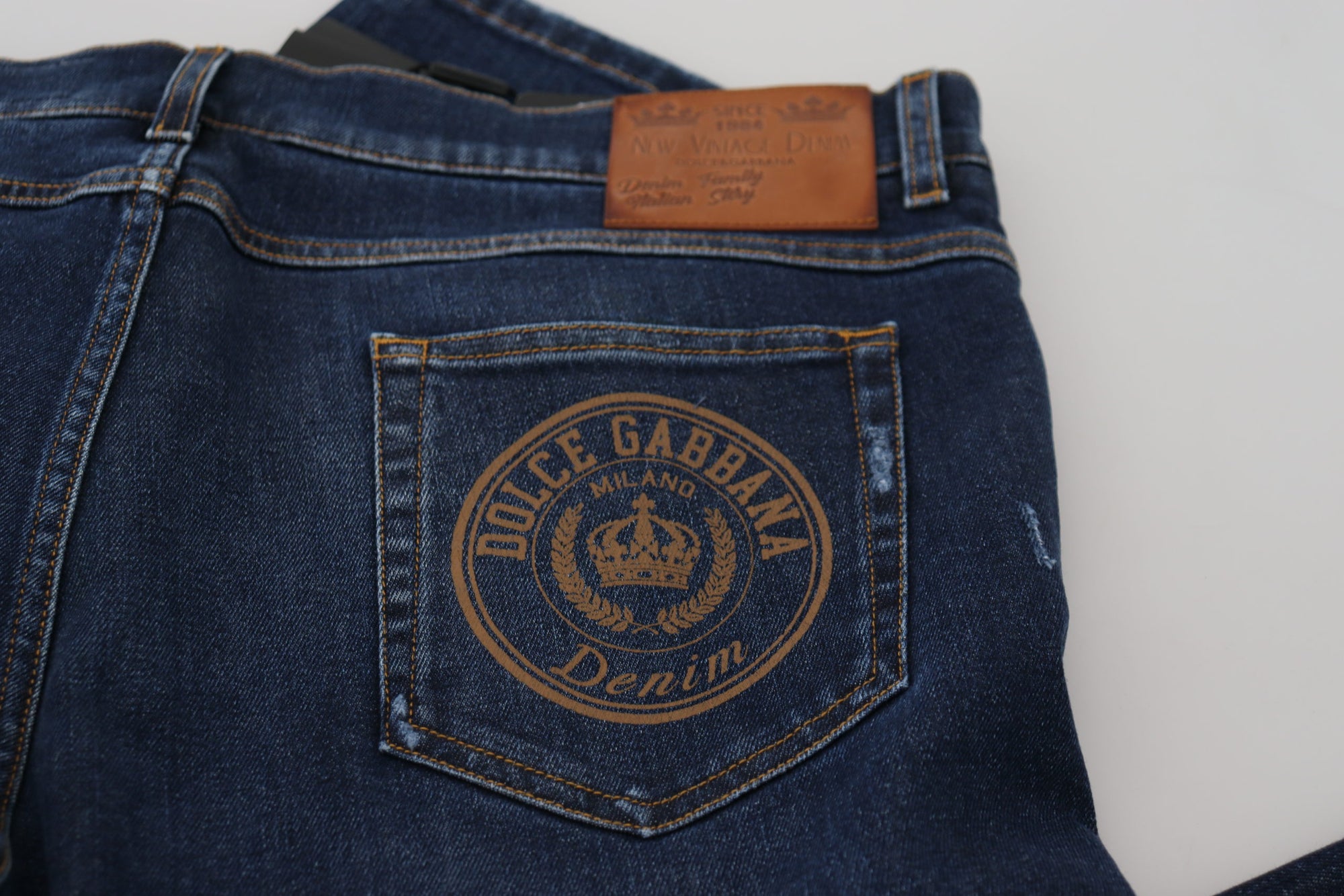 Dolce & Gabbana Blue Washed Cotton Casual Denim Jeans