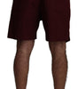 Dolce & Gabbana Maroon Cotton Bermuda Casual Shorts