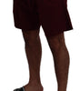 Dolce & Gabbana Maroon Cotton Bermuda Casual Shorts
