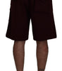 Dolce & Gabbana Maroon Bermuda Cargo Men Shorts