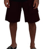 Dolce & Gabbana Maroon Bermuda Cargo Men Shorts