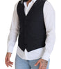 Dolce & Gabbana Black Wool Stretch Waistcoat Formal Vest