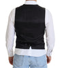Dolce & Gabbana Black Wool Stretch Waistcoat Formal Vest