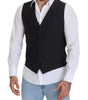 Dolce & Gabbana Black Wool Stretch Waistcoat Formal Vest