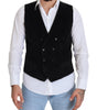 Dolce & Gabbana Black Cotton Double Breasted Waistcoat Vest