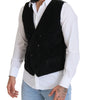 Dolce & Gabbana Black Cotton Double Breasted Waistcoat Vest