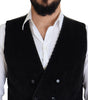 Dolce & Gabbana Black Cotton Double Breasted Waistcoat Vest