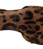 Dolce & Gabbana Brown Ballerina Embellished Leopard Print Shoes
