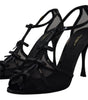 Dolce & Gabbana Black Stiletto High Heels Sandals Shoes