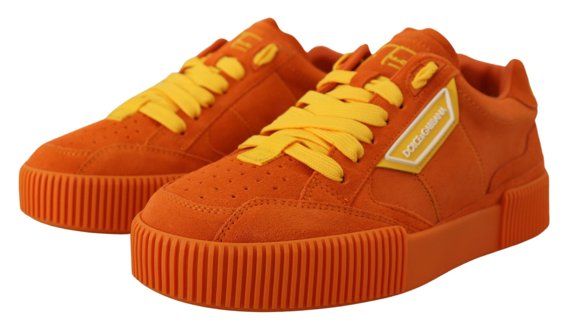 Baskets à lacets en daim orange chic Dolce &amp; Gabbana