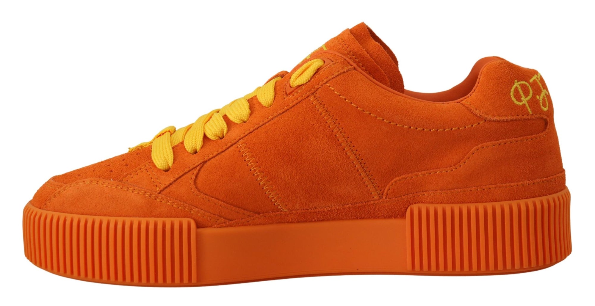 Baskets à lacets en daim orange chic Dolce &amp; Gabbana