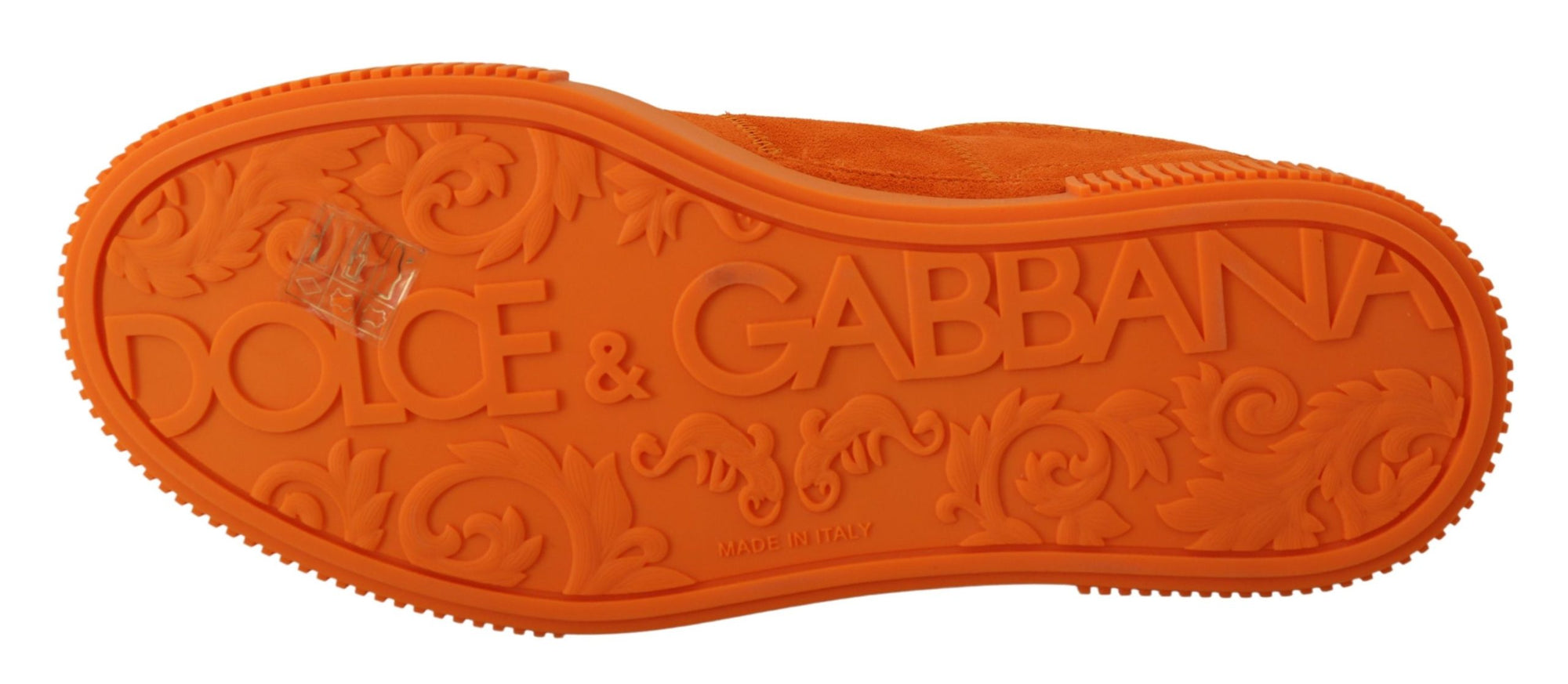 Baskets à lacets en daim orange chic Dolce &amp; Gabbana
