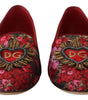 Dolce & Gabbana Multicolor Jacquard Sacred Heart Patch Slip On Shoes
