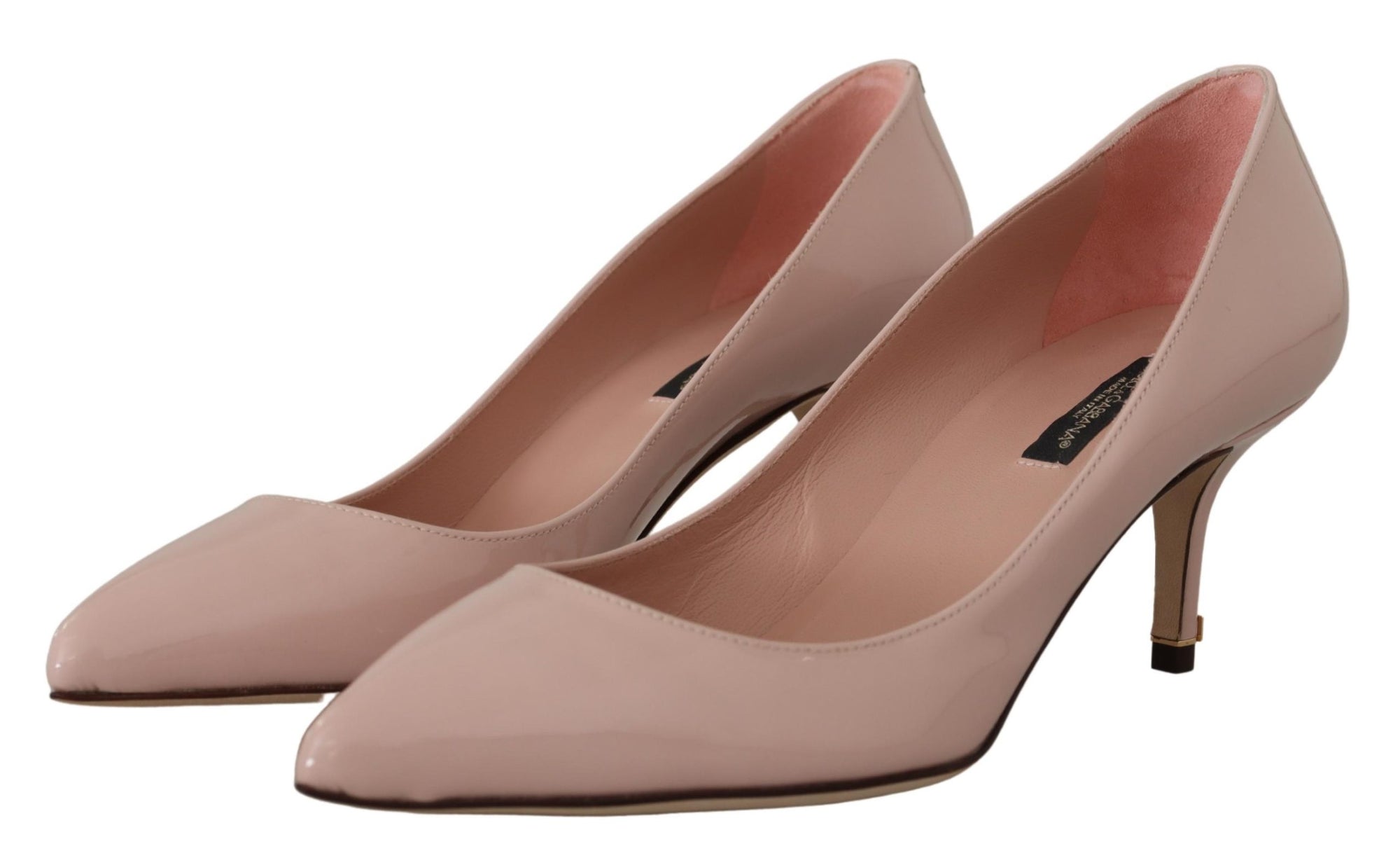 Escarpins élégants en cuir verni rose Dolce &amp; Gabbana