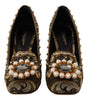 Escarpins élégants en brocart jacquard doré Dolce &amp; Gabbana
