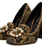 Escarpins élégants en brocart jacquard doré Dolce &amp; Gabbana