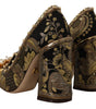 Escarpins élégants en brocart jacquard doré Dolce &amp; Gabbana