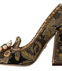 Escarpins élégants en brocart jacquard doré Dolce &amp; Gabbana