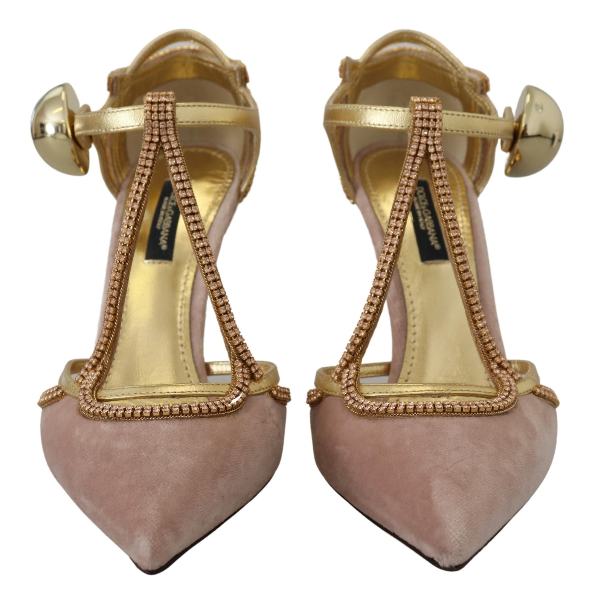Escarpins élégants à talons hauts en cristal rose Dolce &amp; Gabbana