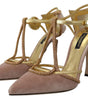 Escarpins élégants à talons hauts en cristal rose Dolce &amp; Gabbana