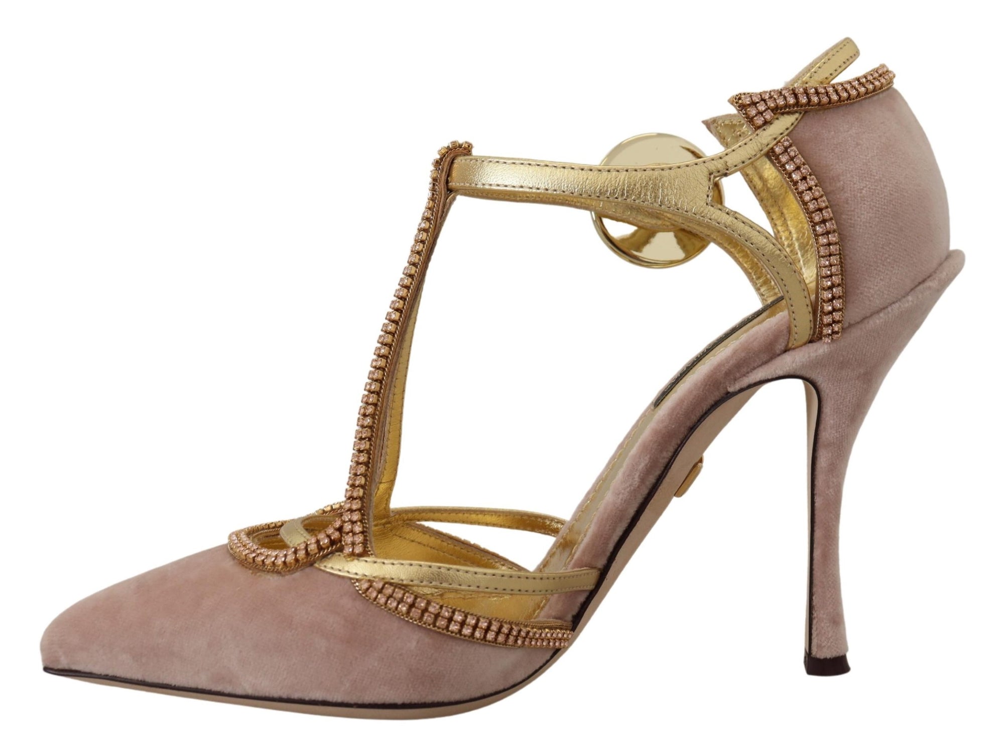 Escarpins élégants à talons hauts en cristal rose Dolce &amp; Gabbana
