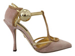 Escarpins élégants à talons hauts en cristal rose Dolce &amp; Gabbana