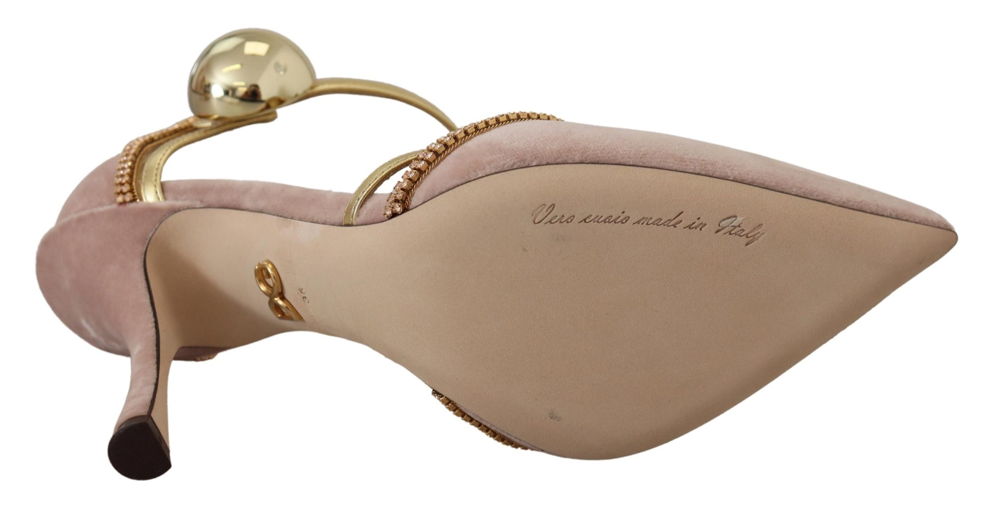 Escarpins élégants à talons hauts en cristal rose Dolce &amp; Gabbana