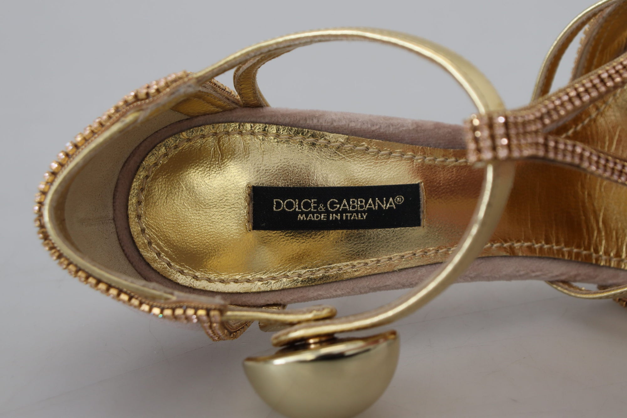 Escarpins élégants à talons hauts en cristal rose Dolce &amp; Gabbana