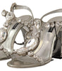 Dolce & Gabbana Silver Crystals Strap Buckle High Heel Sandals