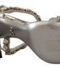 Dolce & Gabbana Silver Crystals Strap Buckle High Heel Sandals