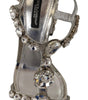 Dolce & Gabbana Silver Crystals Strap Buckle High Heel Sandals