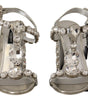 Dolce & Gabbana Silver Crystals Strap Buckle High Heel Sandals