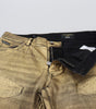 Dolce & Gabbana Gold Cotton Tattered Skinny Men Denim Jeans