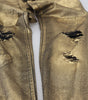 Dolce & Gabbana Gold Cotton Tattered Skinny Men Denim Jeans
