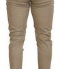 Dolce & Gabbana White Brown Slim Fit Chino Pants